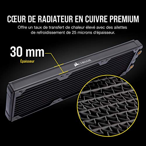 Radiateur 360mm Corsair Hydro X XR5 pour trois ventilateurs 120mm noir