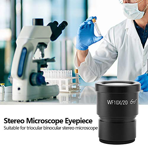 Image of ZJchao 10X Stereo Microscope Eyepiece, 2 pcs WF10X /20, Black, Optical Glass + Metal, Triocular Binocular Stereo Microscope, 30mm Mounting Size
