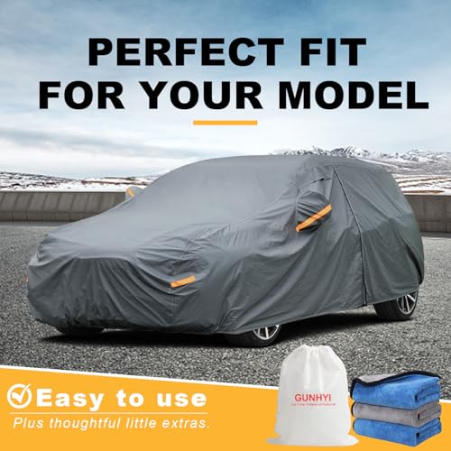 Image of GUNHYI Premium Car Cover Custom Fit Audi A1, 16 Layers Heavy Duty Car Cover Waterproof All Weather with Zipper Door for Sun Rain Snow Dust Uv Protection