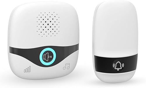 TTJ Timbre inalámbrico con timbre Doobell, timbre de aula, rango de 1300 pies, configuración de 2 minutos, luces LED, IP55 impermeable, ajuste de