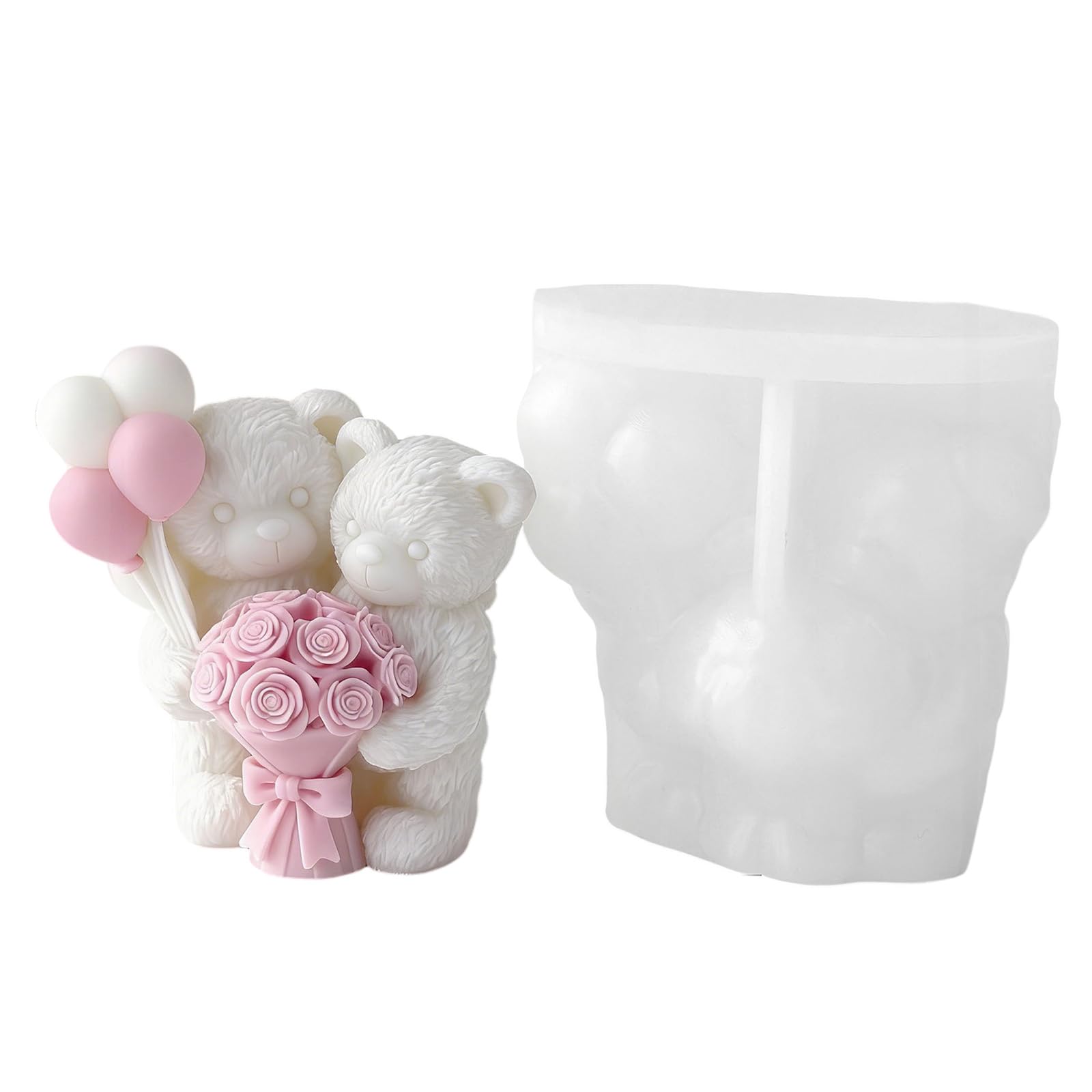 Ekoama Silicone Balloon Bear Candle Mould for Craft High Temperatures Resistance Food Grade Safe Materials Ideal for Home Use