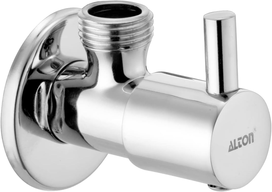 ALTON ALT2025, Brass Angle Valve With Wall Flange, Chrome Silver