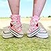 Handmade Crochet Pink High-Top Sneakers Matching Set for Mother and Baby – Custom Heart Logo – Gender Neutral Baby Shower Gifts – Soft Cotton Non-Slip Baby Booties