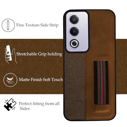Image of Jkobi Back Case Cover for Oppo A3 Pro 5G (Professional PU Leather | Strip Chain Holder Socket)