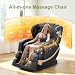 F FURNIMAT Massagesessel, Ganzkörper-Massagestuhl mit 14 Rollen, 8 Komfort-Luftkissen & Zero Gravity– Bluetooth Lautsprecher, Touchscreen, Handyhülter, Wärme für Lenden und Beine