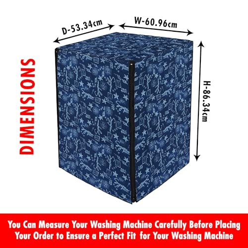 Image of Lithara Front Load Fully Automatic Washing Machine Cover for LG, Samsung, IFB, Whirlpool, Suitable for 6 KG & 6.5 KG - Waterproof, Dustproof Cover (Print-4)