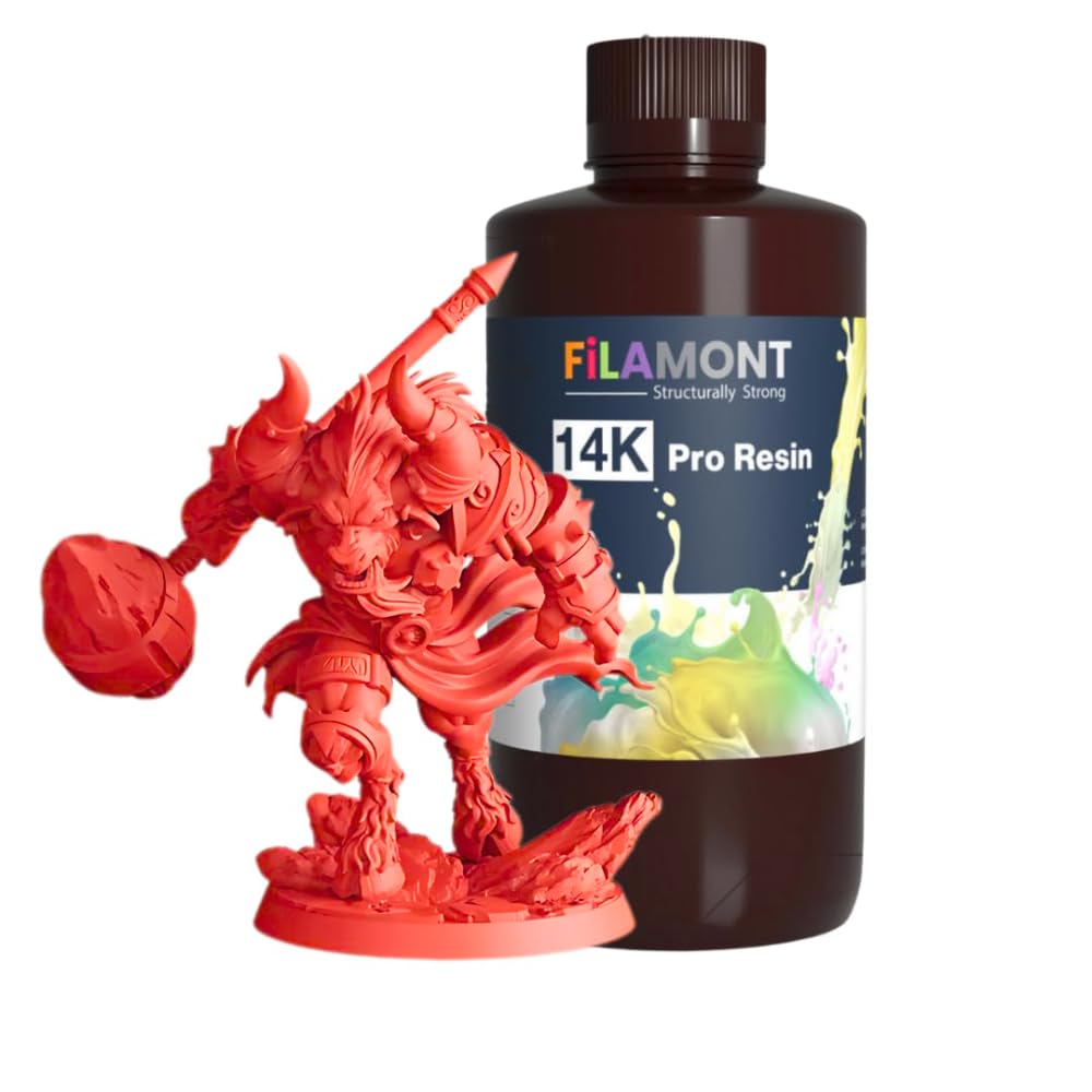Filamont 14K Pro Resin Precision Perfected, Beyond 10K & 12K Limits, UV-Curing Resin with High Precision and Quick Curing & Excellent Fluidity for LCD 3D Printing (Orange Red)-image-3