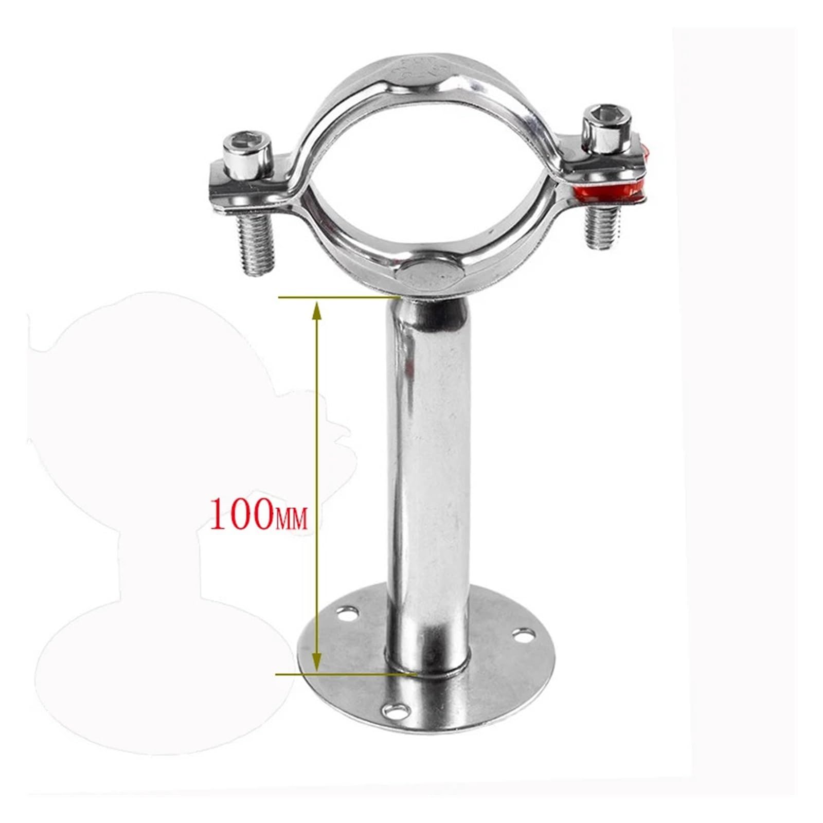 Uchwyt do rur wodnych ze stali nierdzewnej z podstawą z zaciskiem rurowym z PVC, średnica zewnętrzna 19-219 mm, wysokość 45-100 mm(133mm-L45mm)