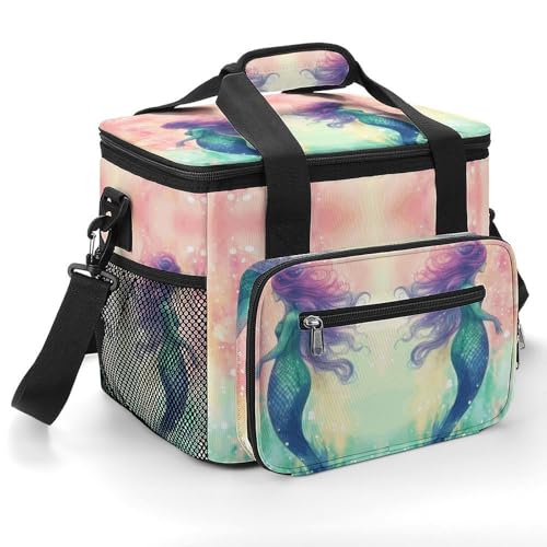Sac de glace de camping grande capacité motif sirène pour pique-nique