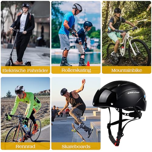 Fahrradhelm Herren Damen mit Abnehmbarem Magnetischem Visier, Ultraleichter Verstellbarer Bike Helm,...