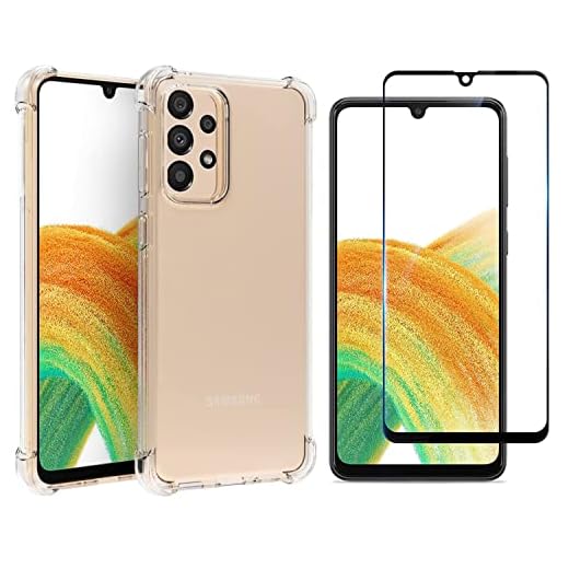 Kit Capa Capinha Para Samsung Galaxy A33 5g Tela 6.4 Case Air Anti Impacto Transparente + Película De Vidro Temperado 3d Full Cover (Transparente + Vidro 3d)