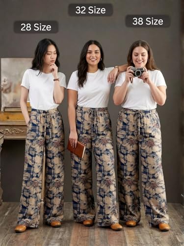 Image of Leriya Fashion Women's Trouser|Sharara | Boho Harem Pants|Rayon Palazzo Plazo Pant| Loose Fit Baggy Trousers with Elastic Waistband|Casual Yoga & Lounge Wear (Available in Plus Size)