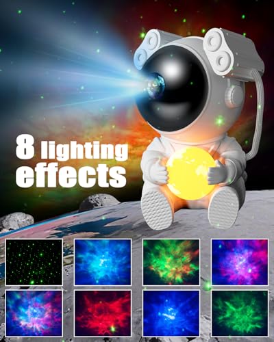 Sternenhimmel Projektor mit Mondlampe, LED Astronaut Nachtlicht für Kinder & Erwachsene Mit Fernbedienung, Ideal als Weihnachts & Geburtstagsgeschenk für Schlafzimmer, Kinderzimmer & Party - Mini