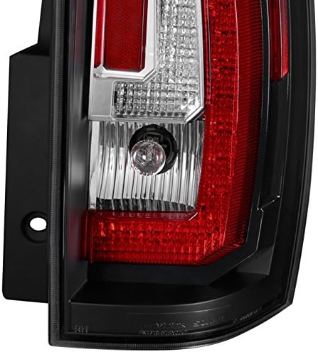 AKKON - For [C-Shape LED] 07-14 Chevy Suburban Tahoe Yukon Yukon XL Black Bezel Tail Lights Rear Brake Lamps Left+Right Pair