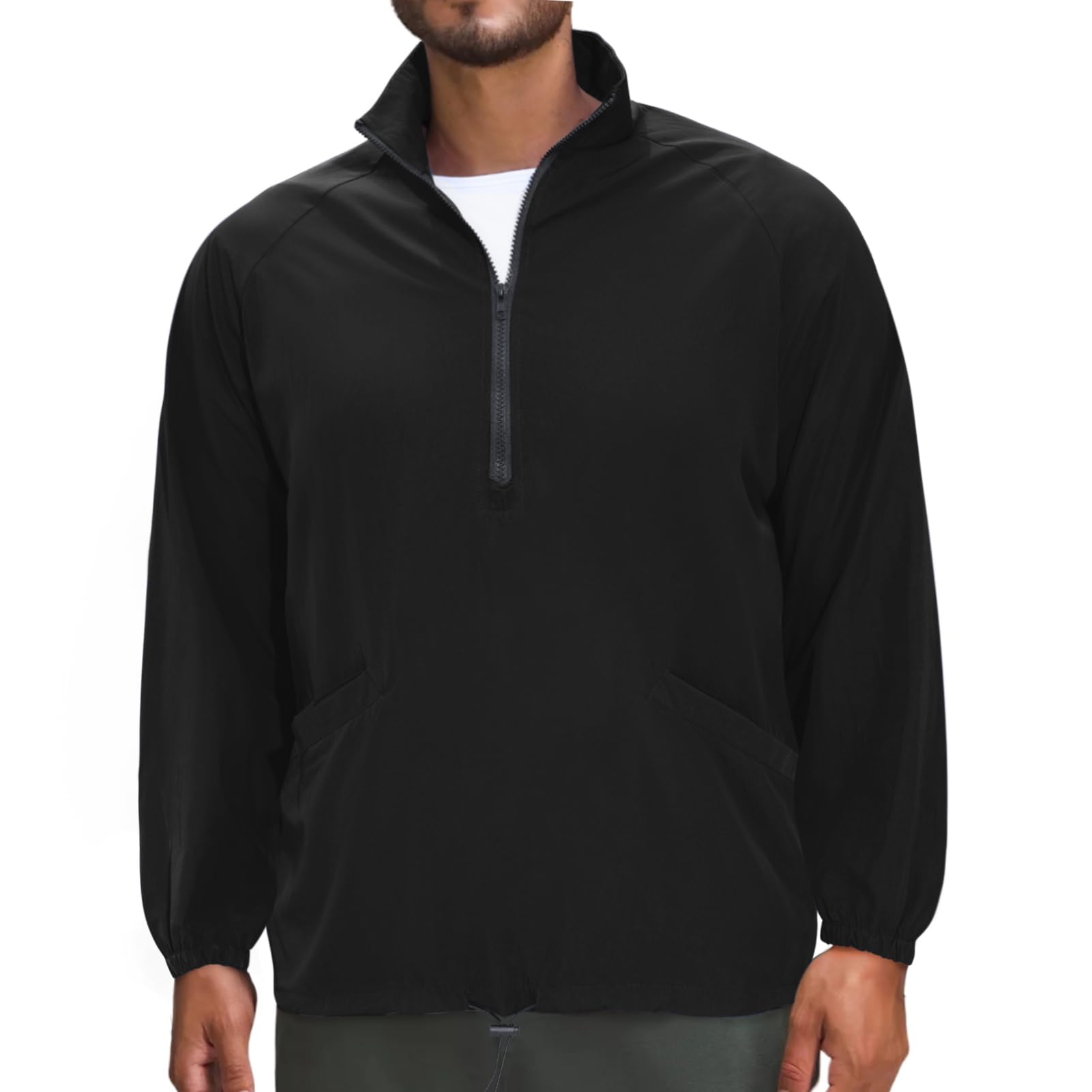 OpomeloMen's Lightweight Quarter Zip Pullover Athletic Stylish Sweatshirt For Hiking Cycling Versatile Jackets With Pockets