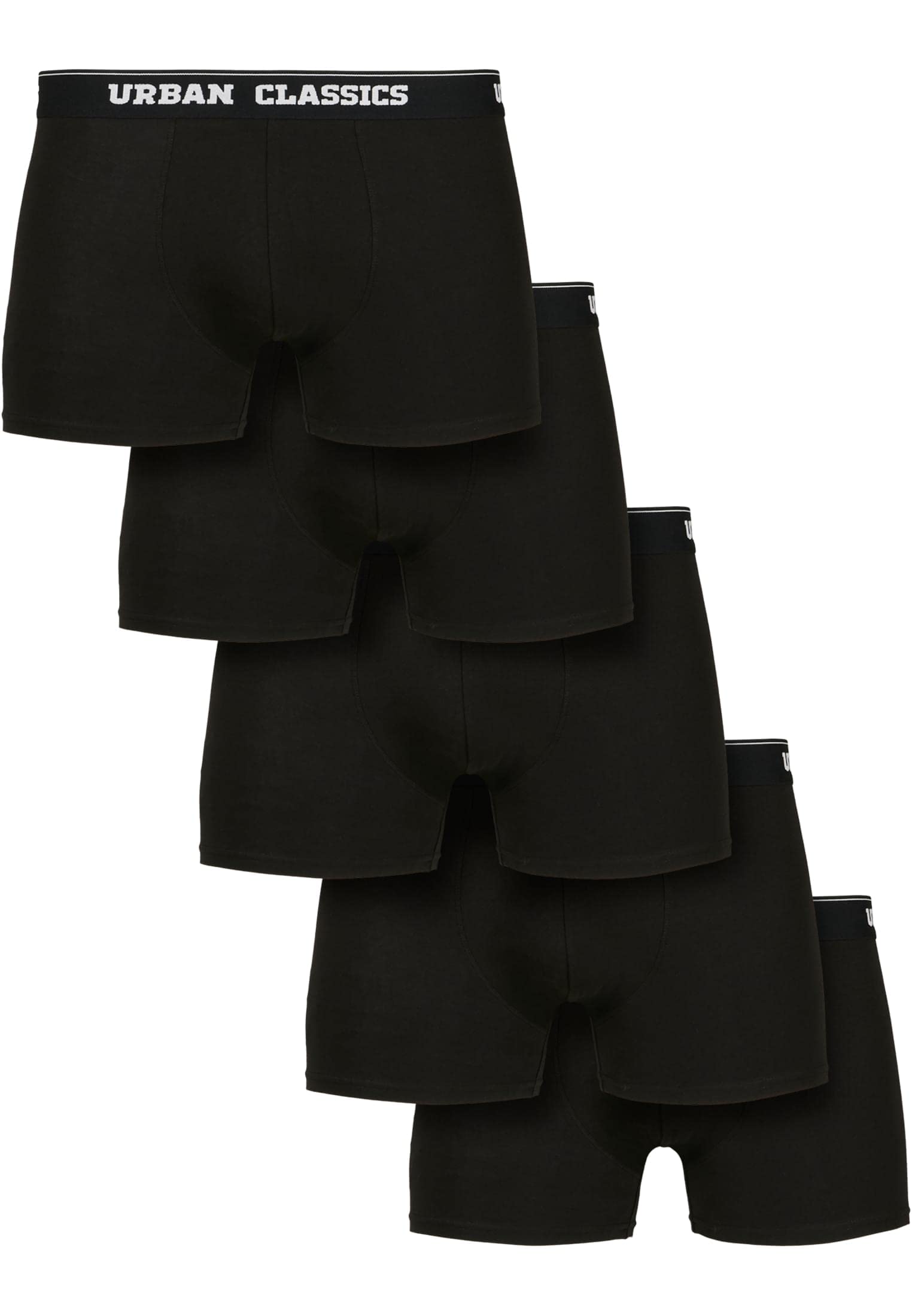 Urban Classics Men's Organic Boxer Shorts 5-Pack Boxer Shorts, blk+blk+blk+blk+blk, L