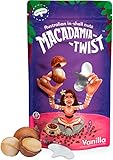 Macadamia Twist Premium Australian Macadamia Nuts in Shell, Dry Roasted, Vanilla Flavored, with Key Device Inside to Open Shells, 8 Oz