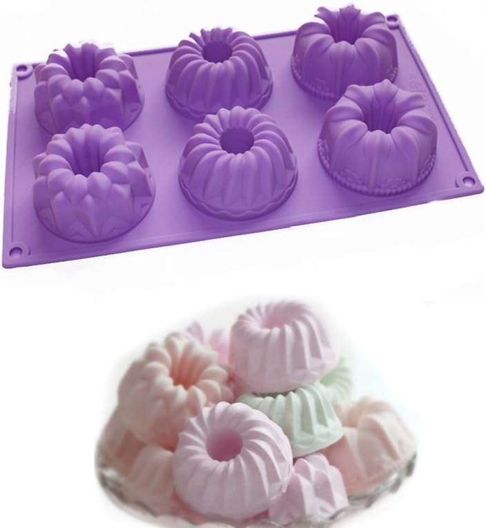 Silicone Mini Bundt Cake & Cupcake Molds Set - Colorful Baking and Bath Bomb Soap Mold Kit for Homemade Donuts, Chocolate Ice Cream Cakes, Handmade Art and More (Pack of 1)-image-16