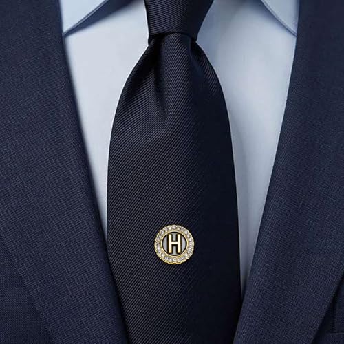 HAWSON Initial A-Z Lapel Pins, Personalized 18K Gold/Silver Brooch Pin Tie Tacks for Suits, Neckties, Hats, Men & Women2