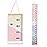 MinoMia Kids Growth Chart, Wood Frame Fabric Canvas Height Measurement Ruler from Baby to Adult for Child\'s Room Decoration 7.9 x 79in (7.9 x 79in, Colorful)