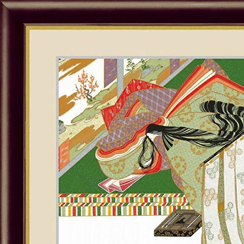 アンティーク　骨董　水彩画　サイン有　絵画　壁掛け　シュトゥットガルト　宮廷広場 Amazon.co.jp: 左竹本三十六歌仙『斎宮女御』高精彩工芸画+手彩