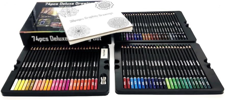 75 Pieces Of Colored Lead Set Student Drawing Tools Art Pencils image 3