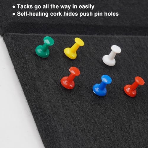 Large Cork Board Alternative 36" X 24" Bulletin Board - 6 Pack Removable Felt Wall Tiles with 15 pushpins, Large Cork Boards for Walls Cork Board for Office Pin Board Tack Board -  image 3