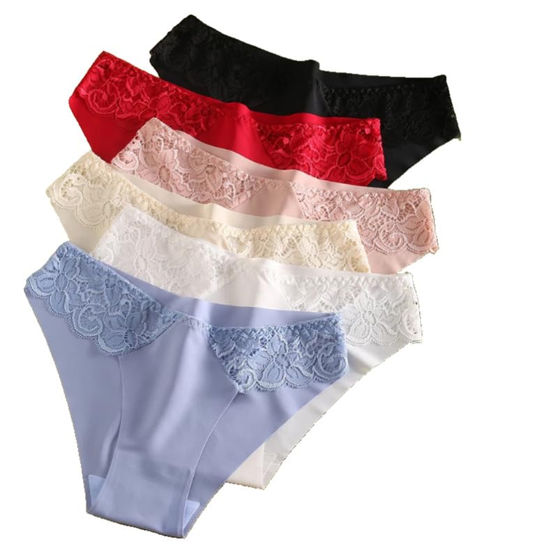 Bragas Tanga De Mujer - 10 Unids/Set De Bragas Sexis para Mujer, Ropa Interior De Encaje Sin Costuras, Bragas De Moda, Lencería Suave Transpirable, Tangas De Color Sólido