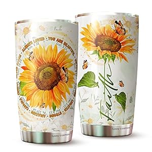 Inspirational Gifts – Personalized Sunflower Tumbler – Gifts For Women On Any Occasion – Your Are Beautiful Victorious Christian Gifts For Women Birthday Christmas 20 Oz Tumblers Travel Cup