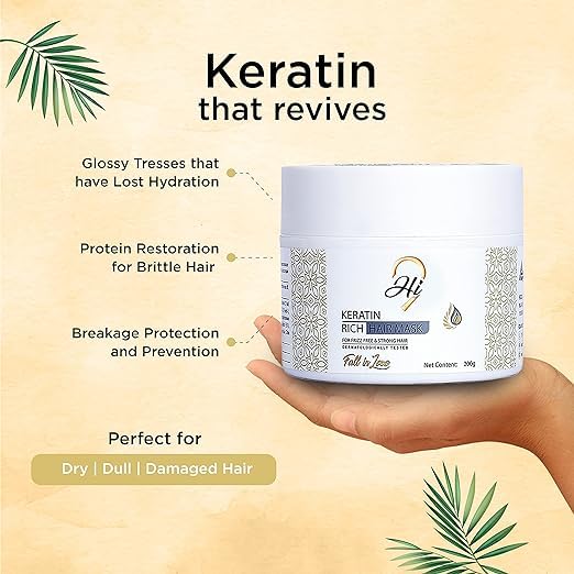 Miniatura 5 de Mascarilla capilar rica en queratina para cabello fuerte y sin encrespamiento  Máscara proteica para reparación intensa del cabello dañado y seco