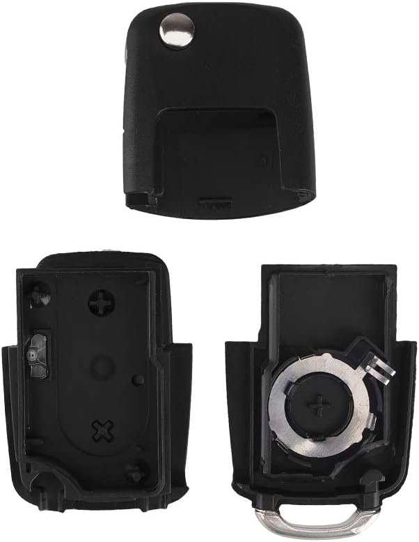 ENERGY01 2 Button Key Shell Case Compatible with MK4 Bora Golf 4 5 6 Passat Polo Bora Touran, Black - Image 3