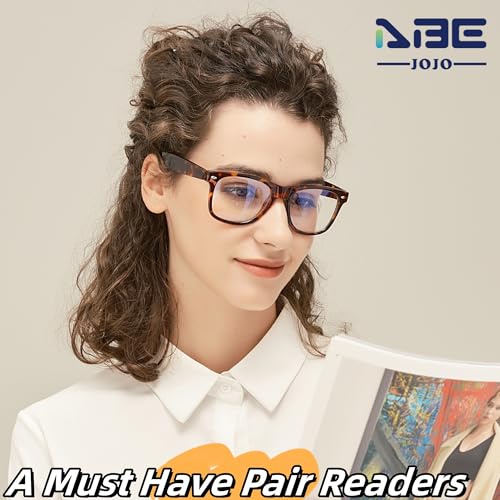 Image of ABEJOJO Oversized Reading Glasses for Women Men, Blue Light Blocking Computer Readers Spring Hinge