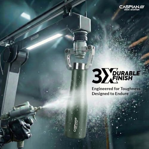 Image of CASPIAN / / / Aqua ISI Certified Stainless Steel Water Bottle 1ltr. (M Green, 1 Litre, Set of 3) |Leak Proof Thunder for Fridge Home Office Travel School Kids Boys Girls Adults Sports Gym Yoga| BPA Free