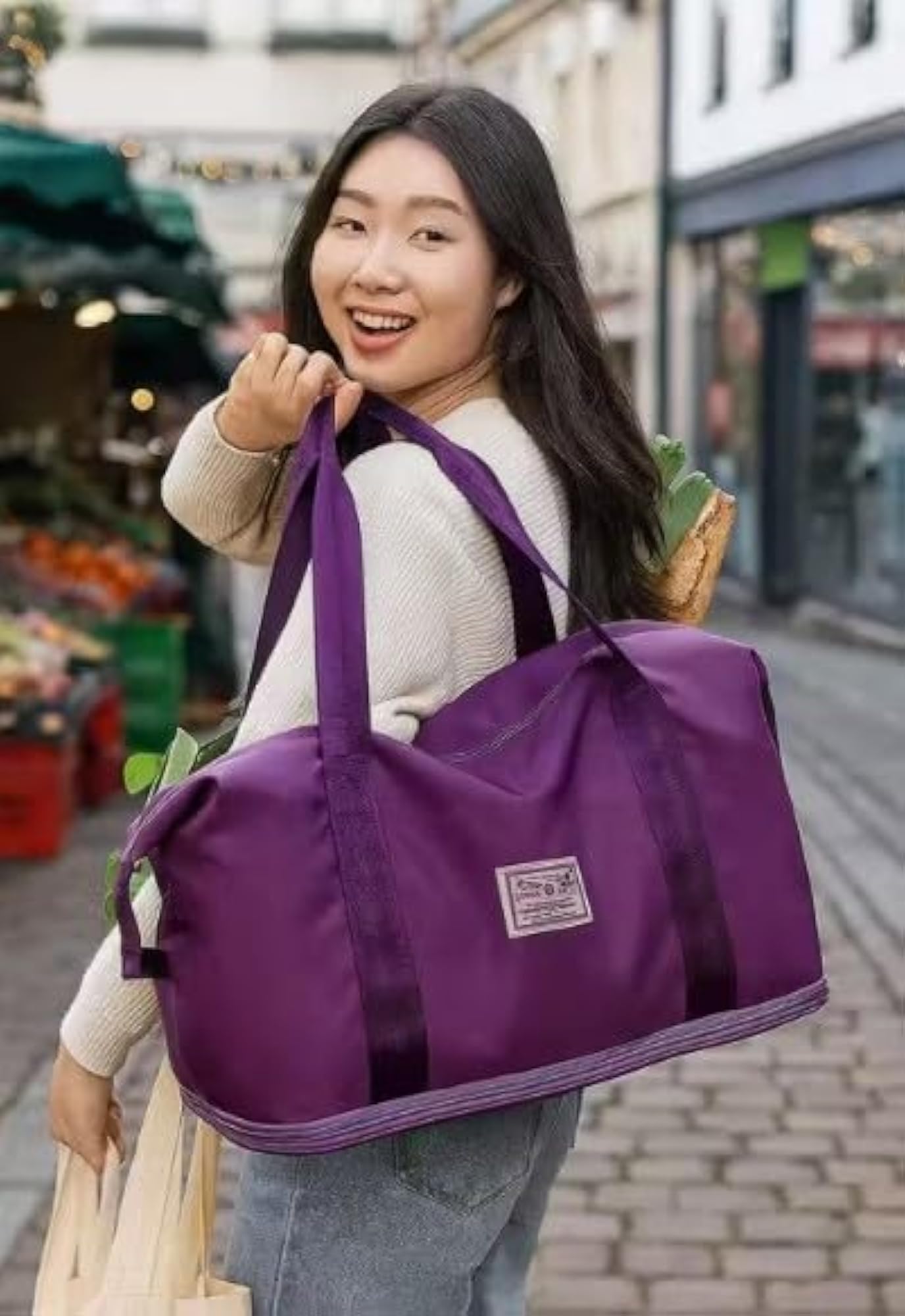 Women's Nylon Expandable Travel Duffle Bag, Waterproof