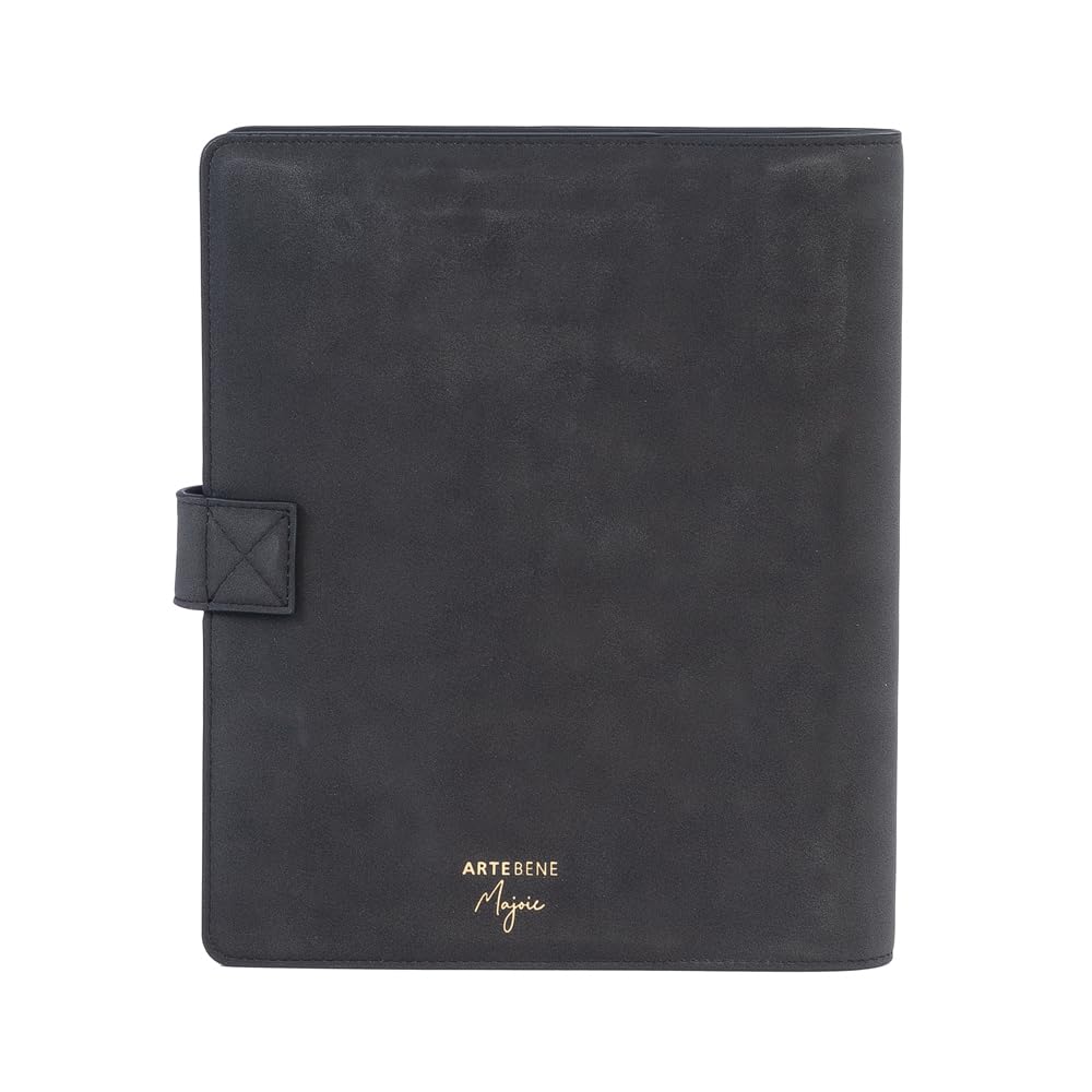 ARTEBENE MAJOIE My Planner für Notizen Notizbuch Vegan mit Leder-Optik in DIN A5 (Schwarz)