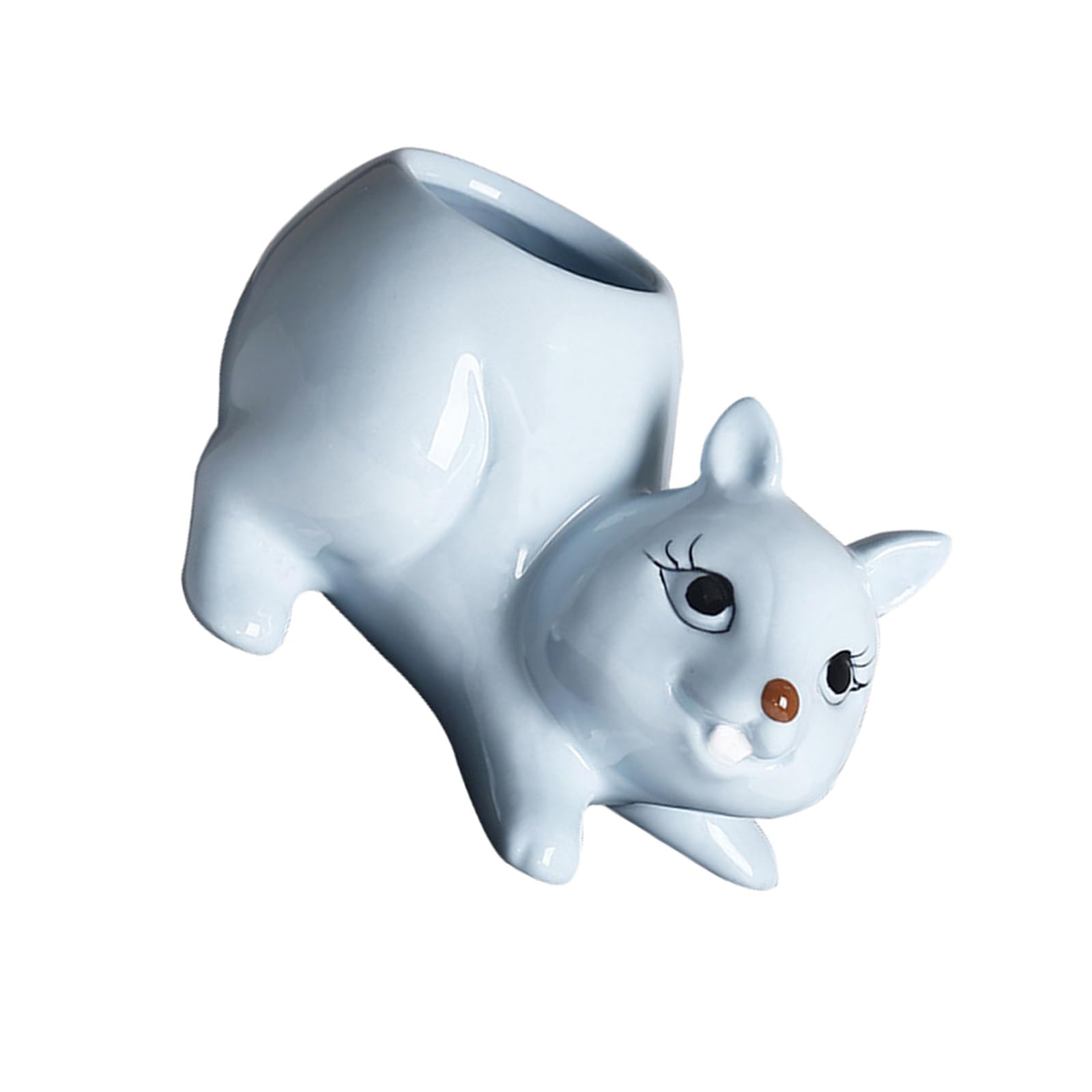 HZGFNBZ Ceramic Fleshy Plant Container Squirrel Planter Flowerpot Ornament for Plant Cactuses Home Balcony Decors Indoor Ceramic Flower