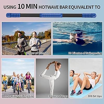 Fitness Exercise Bar,Elastic Fitness Bar,High Frequency Vibration Training Fat Buring Workout Bar for Yoga Pilates Sports,Power Twister for Arm,Abdominal Muscles Strength Exercises In Home Gym