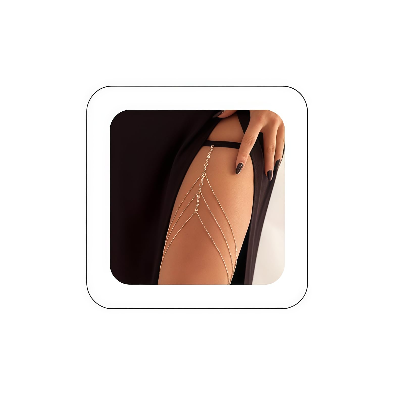 Thigh Chain For Women, Leg Chain, Body Chain For Women Multi-Layer Adjustable Gold Tone Party Accessory