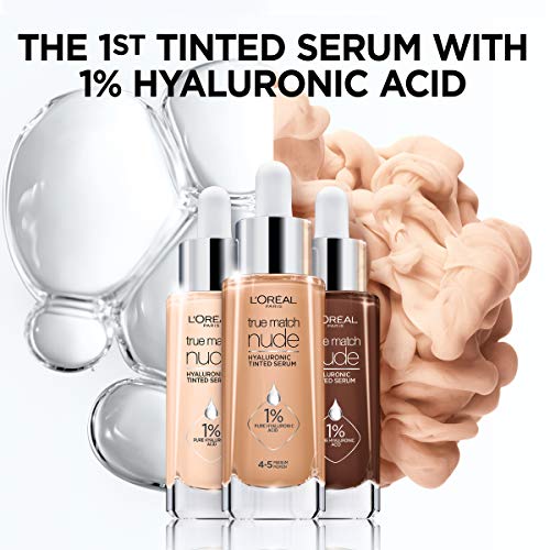 L’oréal Paris True Match Nude Hyaluronic Tinted Serum Foundation With 1% Hyaluronic Acid, Rich Medium 4.5-5.5, 1 Fl. Oz. #TOP7