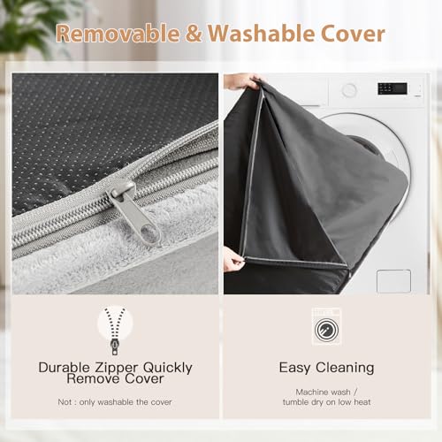 Image of WNPETHOME Orthopedic Big Dog Beds Large Sized Dog, Waterproof Extra Large Dogs Bed with Removable Washable Cover, Multi-Needle Quilting Dogs Crate Bed