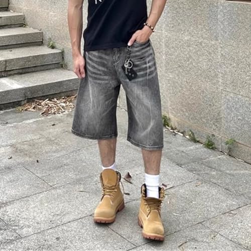 Cropped Jeans Men Women Wide Leg Denim Pants Baggy Vintage Denim Capris Pants Summer Clothes3