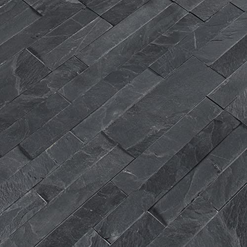 MSI Midnight Ash Veneer 6 in. x 22 in. Slate Peel & Stick Splitface Tile for Kitchen Backsplash, Bathroom, Bedroom, or Accent Wall, Gray-Dark by MSI - Image 4