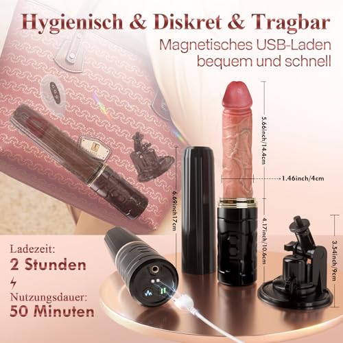 Cacuola Vibrator Dildo mit KI-Sync APP, 7x7 Starke Stoßfunktion Vibration für Frauen, Dildos Vibratorensets für Frauen Männer, Sex Spielzeug für die Frau Männer, Fickmaschine Sexspielzeug Sexmaschine