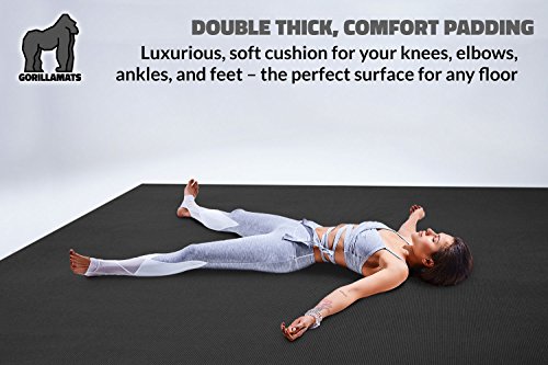 Gorilla Mats Premium Large Yoga Mat – 6' x 4' x 8mm Extra Thick & Ultra Comfortable, Non-Toxic, Non-Slip Barefoot Exercise Mat – Works Great on Any Floor for Stretching, Cardio or Home Workouts - Thumbnail 5