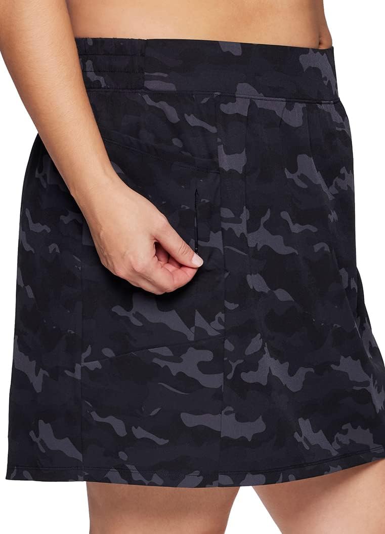 RBX Active Women's Plus Size Stretch Woven Athletic Skort with Attached Bike Short and Pockets - Image 3