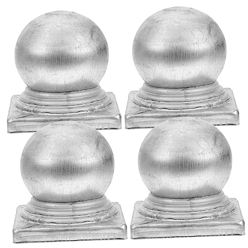 Veemoon 4 Piezas cable tapas de poste 4x6 cercas metálicas decoración cubierta de valla de hierro poste tapas hierro forjado Accesorios pilar de hierro Decorar cubierta de columna planchar