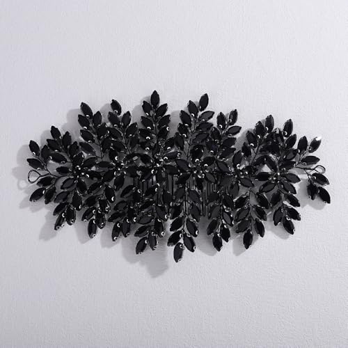 Peine negro con cristales para cabello miniatura 1
