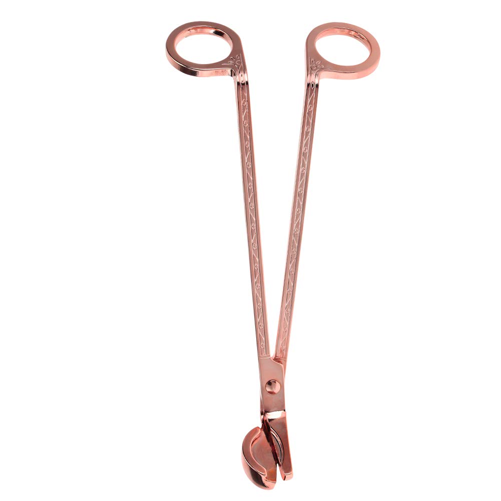 Lybunair Fashion Semicircular Plating Stainless Steel Candle Heart Clip Wick Trimmer Scissors Tool (Rose Gold)