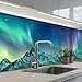 Produktbild KitchenYeah© Küchenrückwand Selbstklebend 60x200 cm Küchenspritzschutz Rückwand Wandschutz Ohne Bohren Spritzschutz Wand Wandverkleidung Meer - EIS - Nordlicht - Winter - Natur