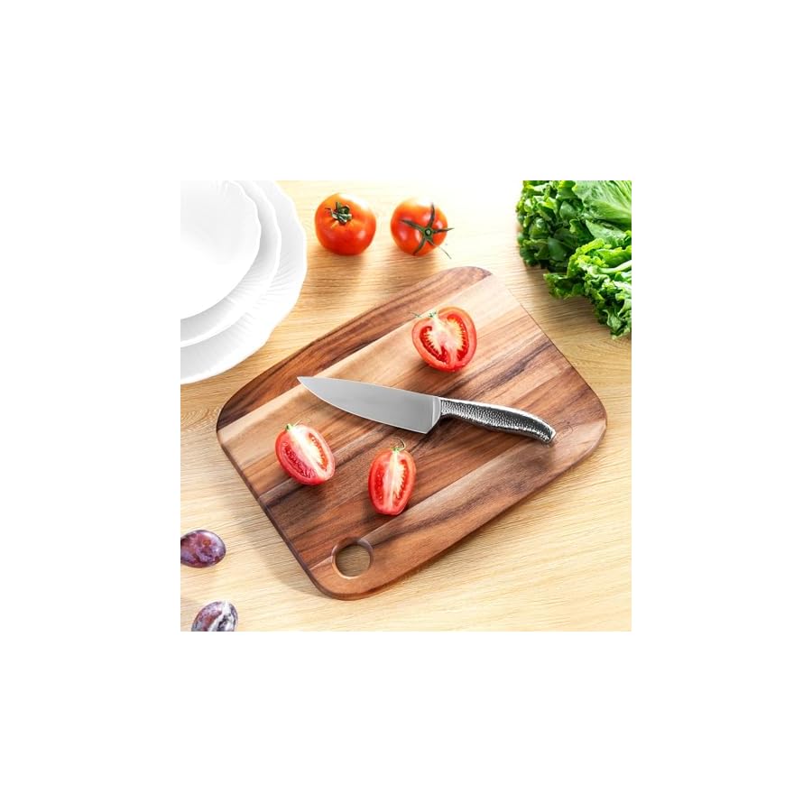 Wood Cutting Boards for Kitchen,JAMES.F Acacia Wooden Heavy Duty Cutting Board, Chopping Serving Boards with Hanging Hole for Meat Bread or Vegetables
